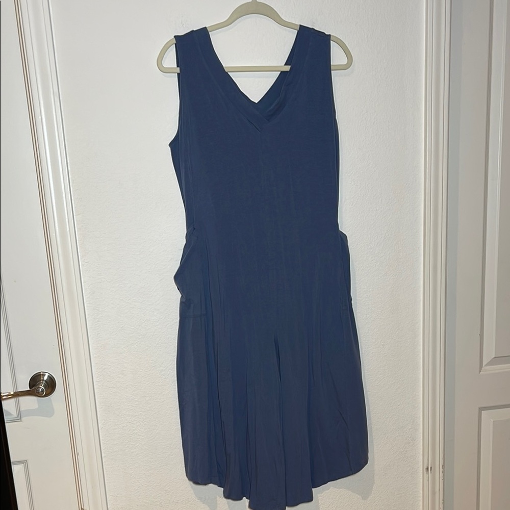 AnyBody Blue V-Neck Jumper/Romper